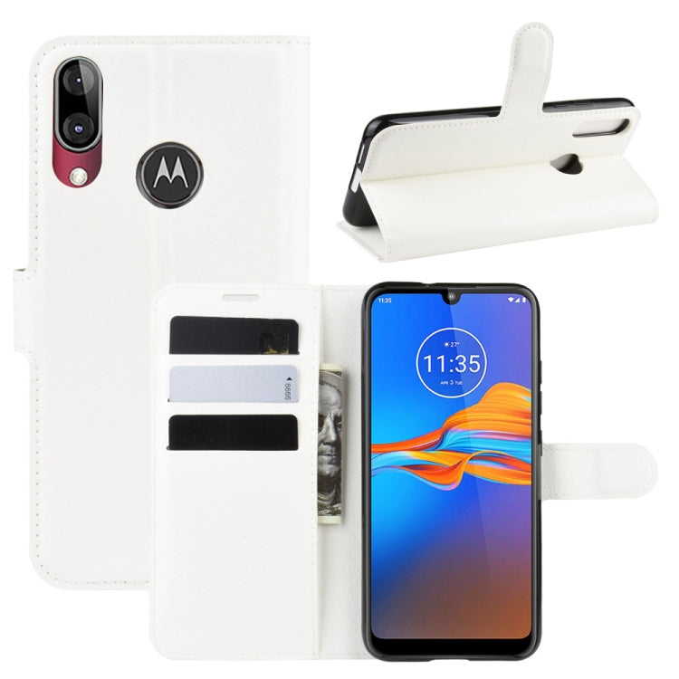 For MOTO E6 Plus Litchi Texture Horizontal Flip Leather Case with Wallet & Holder & Card Slots