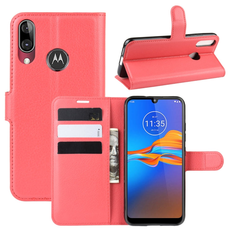 For MOTO E6 Plus Litchi Texture Horizontal Flip Leather Case with Wallet & Holder & Card Slots