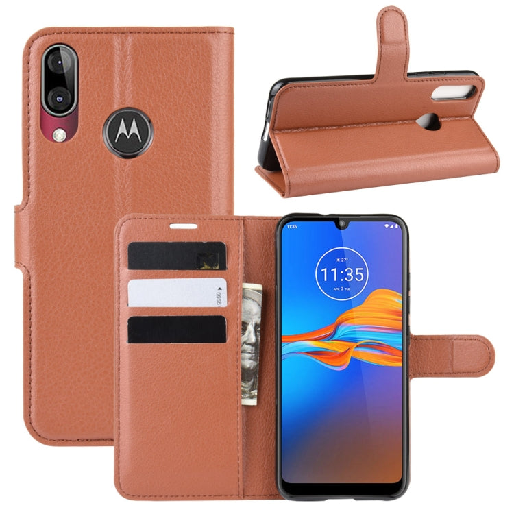 For MOTO E6 Plus Litchi Texture Horizontal Flip Leather Case with Wallet & Holder & Card Slots