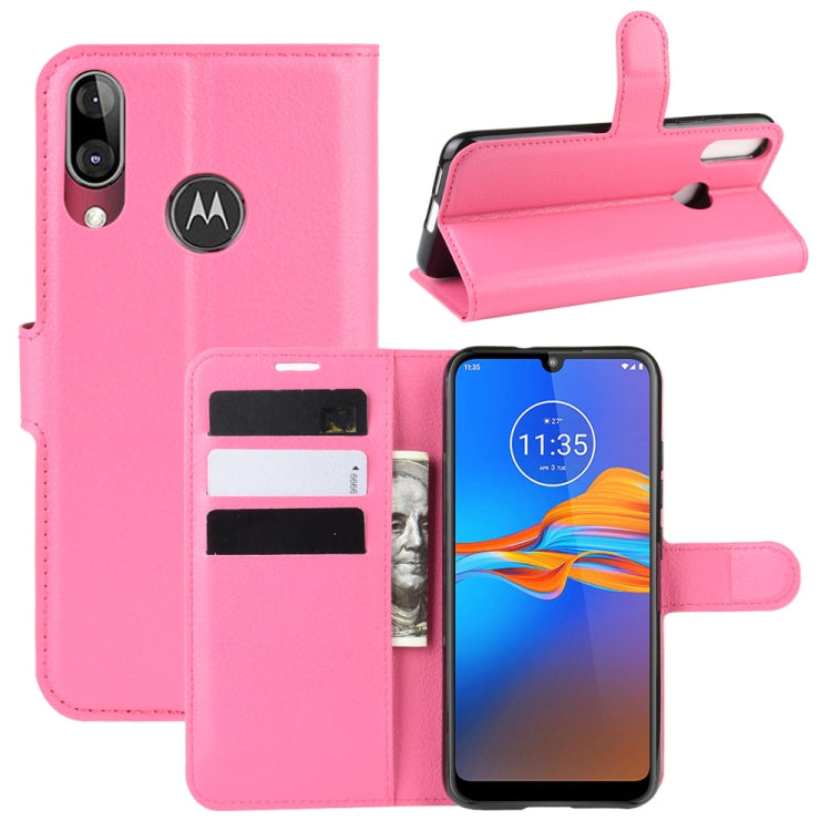 For MOTO E6 Plus Litchi Texture Horizontal Flip Leather Case with Wallet & Holder & Card Slots