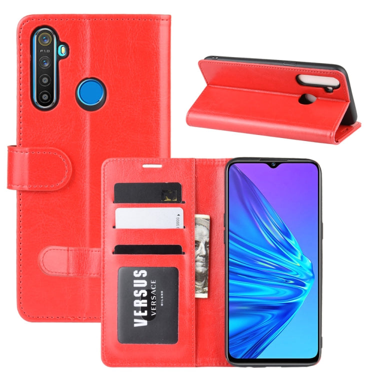 For OPPO Realme 5    R64 Texture Single Fold Horizontal Flip Leather Case with Holder & Card Slots & Wallet