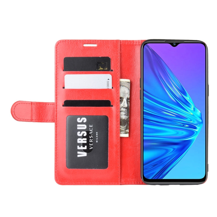 For OPPO Realme 5    R64 Texture Single Fold Horizontal Flip Leather Case with Holder & Card Slots & Wallet