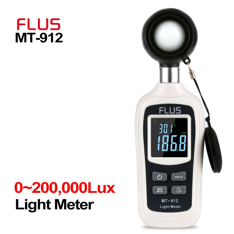 FLUS MT-912 Digital Light Luxmeter Meter Temperature 0-20000 Lux Illuminometer Luminometer Photometer Lux/FC Tester Light Meter