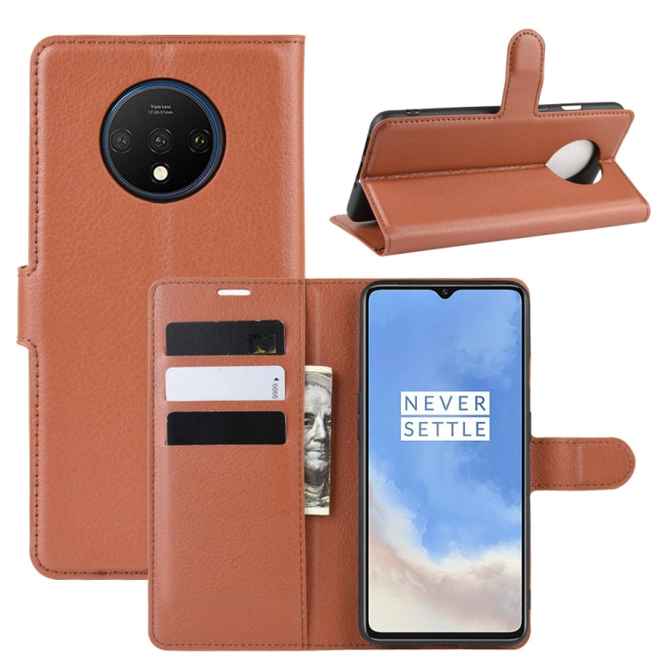 For Oneplus 7T  Litchi Texture Horizontal Flip Leather Case with Wallet & Holder & Card Slots