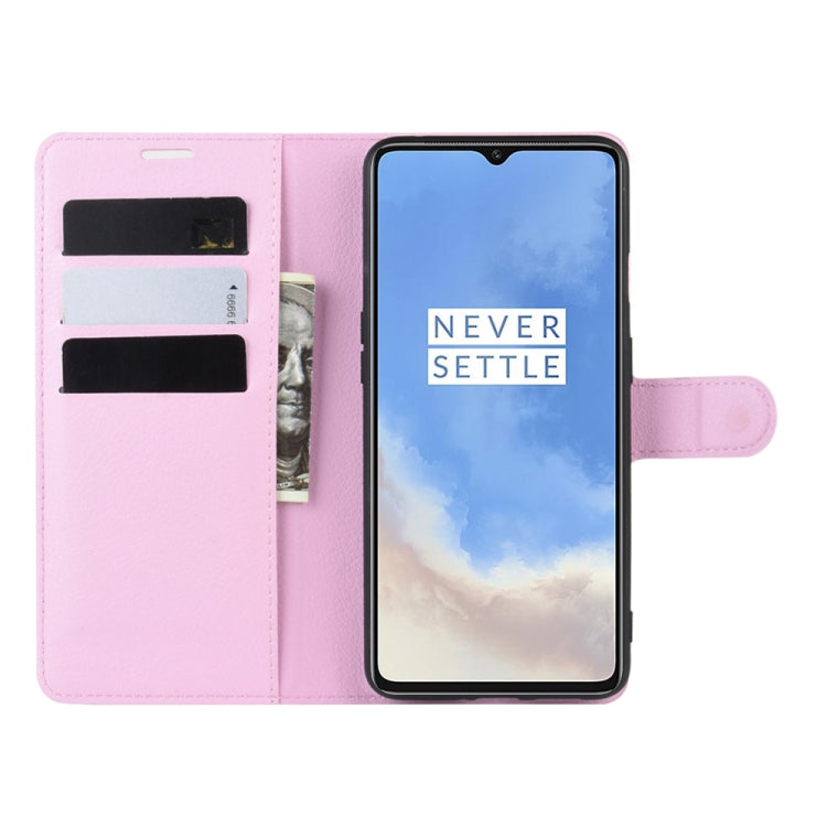 For Oneplus 7T  Litchi Texture Horizontal Flip Leather Case with Wallet & Holder & Card Slots