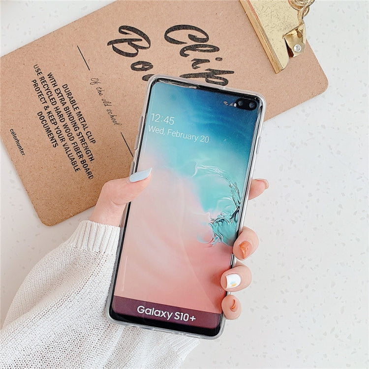 For Galaxy S10e  Plating Colorful Geometric Pattern Mosaic Marble TPU Mobile Phone Case with Folding Bracket