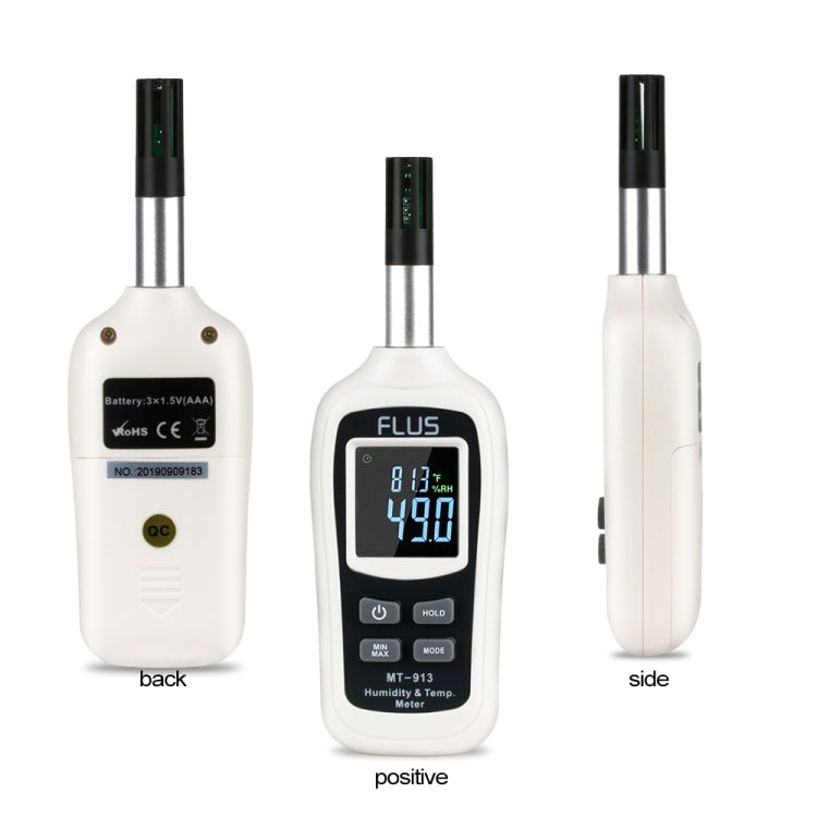FLUS MT-913 Humidity Temperature Thermometer Handheld Portable Digital Non-contact Mini Hygrometer Temperature Meter