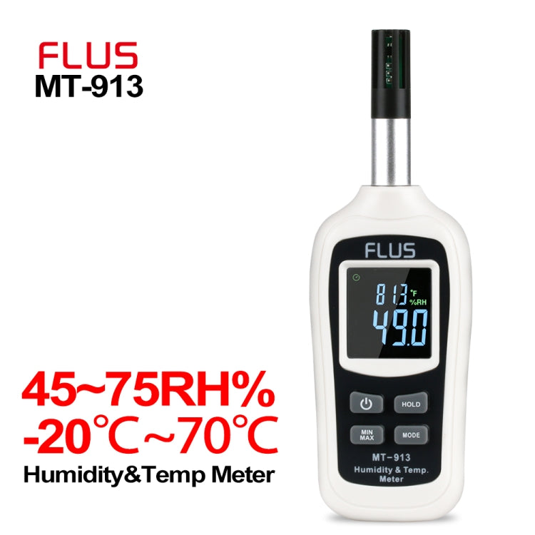 FLUS MT-913 Humidity Temperature Thermometer Handheld Portable Digital Non-contact Mini Hygrometer Temperature Meter