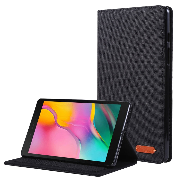 For Galaxy Tab A8.0  T290 / T295 (2019) Cloth Teature Horizontal Flip PU Leather Case with with Holder & Card Slots