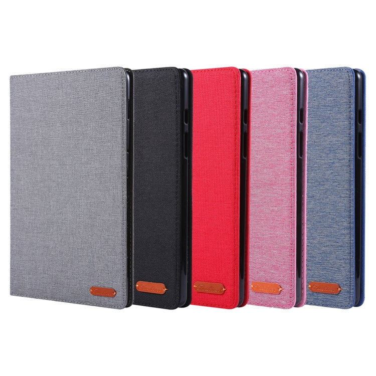 For Galaxy Tab A8.0  T290 / T295 (2019) Cloth Teature Horizontal Flip PU Leather Case with with Holder & Card Slots