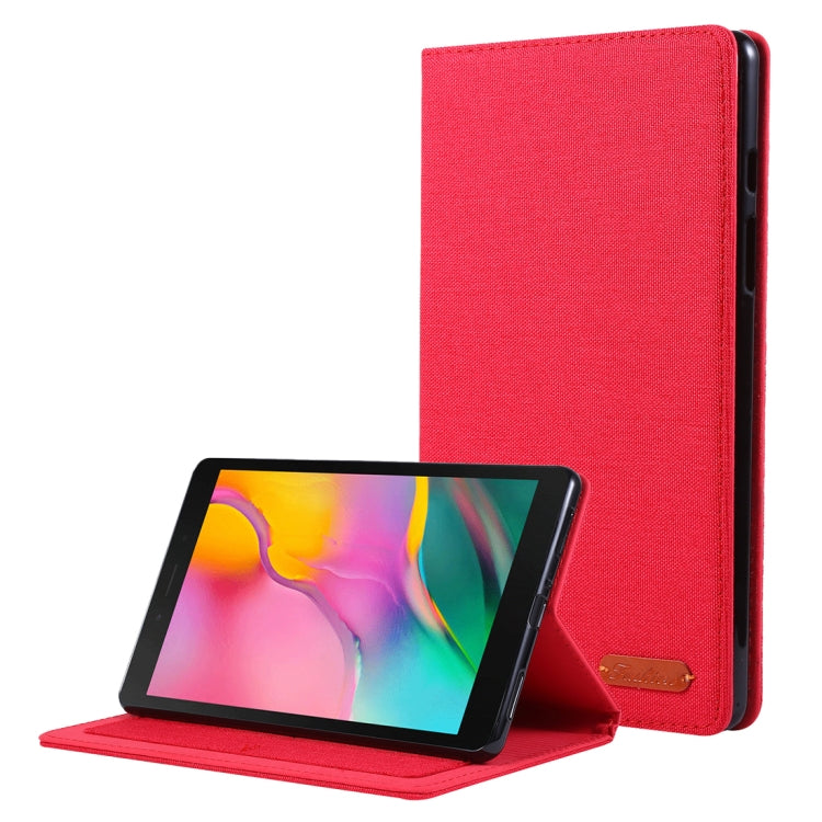 For Galaxy Tab A8.0  T290 / T295 (2019) Cloth Teature Horizontal Flip PU Leather Case with with Holder & Card Slots