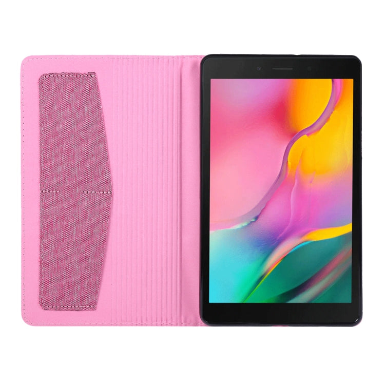 For Galaxy Tab A8.0  T290 / T295 (2019) Cloth Teature Horizontal Flip PU Leather Case with with Holder & Card Slots