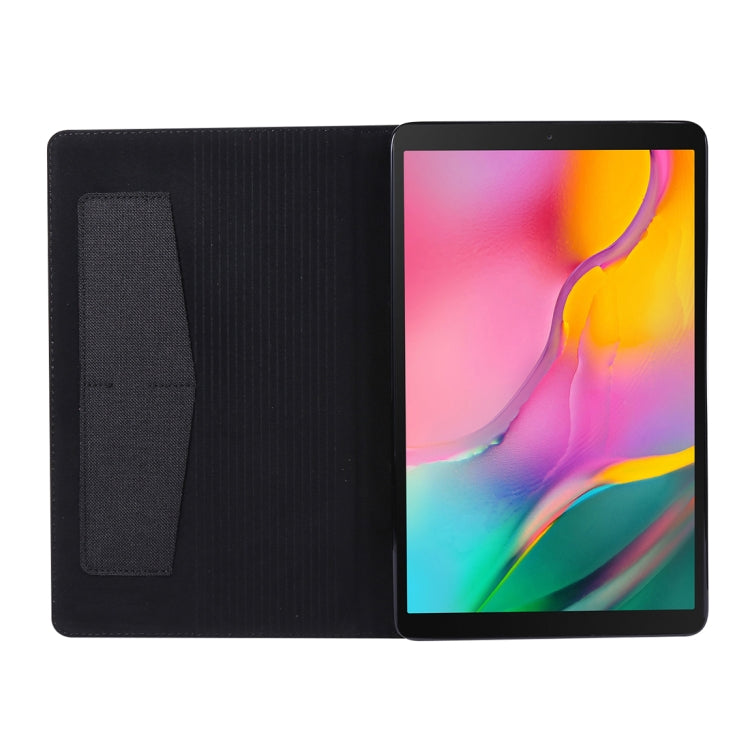 For Galaxy Tab a 10.1 (2019) T510 /T515 Cloth Teature Horizontal Flip PU Leather Case with with Holder & Card Slots