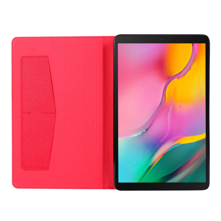 For Galaxy Tab a 10.1 (2019) T510 /T515 Cloth Teature Horizontal Flip PU Leather Case with with Holder & Card Slots