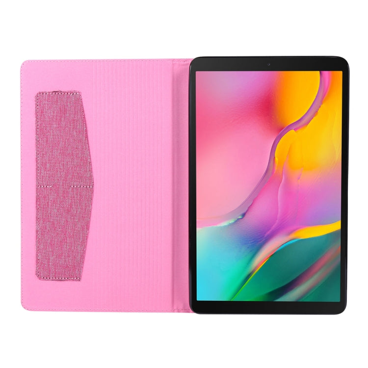 For Galaxy Tab a 10.1 (2019) T510 /T515 Cloth Teature Horizontal Flip PU Leather Case with with Holder & Card Slots