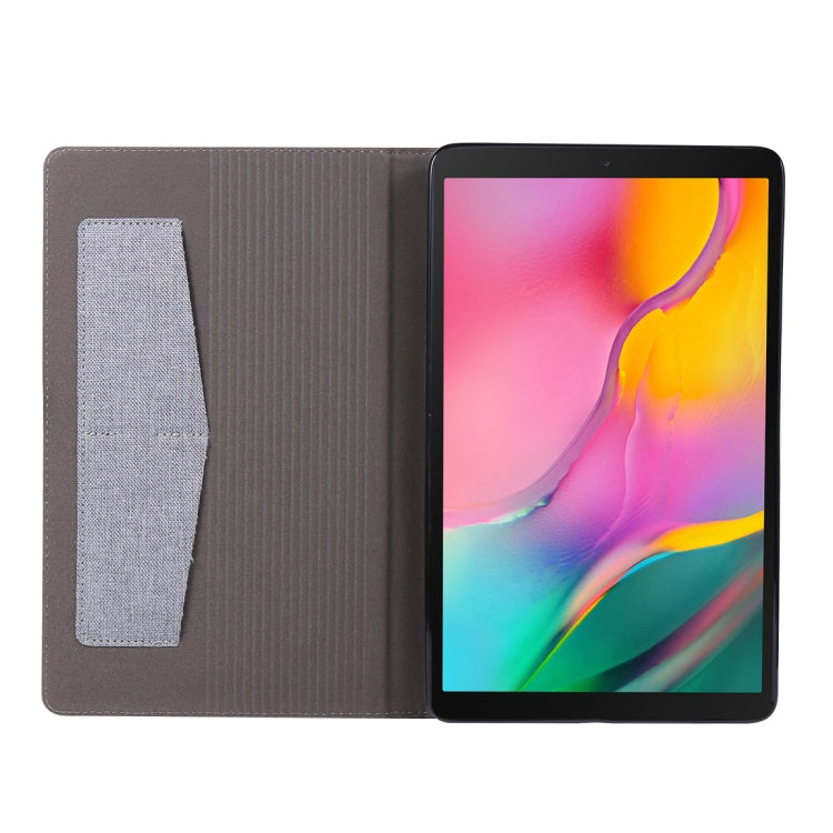 For Galaxy Tab a 10.1 (2019) T510 /T515 Cloth Teature Horizontal Flip PU Leather Case with with Holder & Card Slots