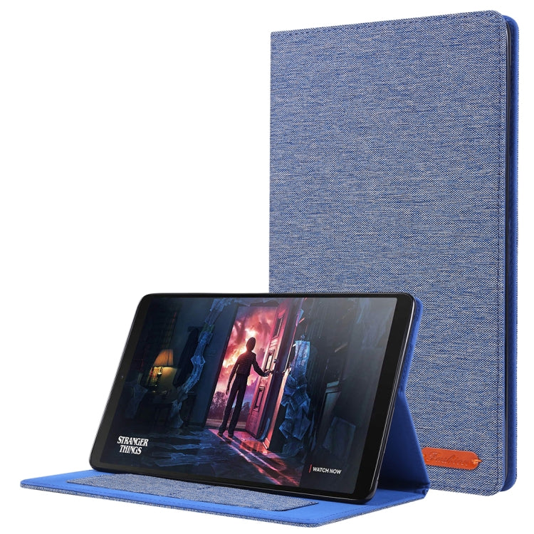 For Galaxy Tab a 10.1 (2019) T510 /T515 Cloth Teature Horizontal Flip PU Leather Case with with Holder & Card Slots