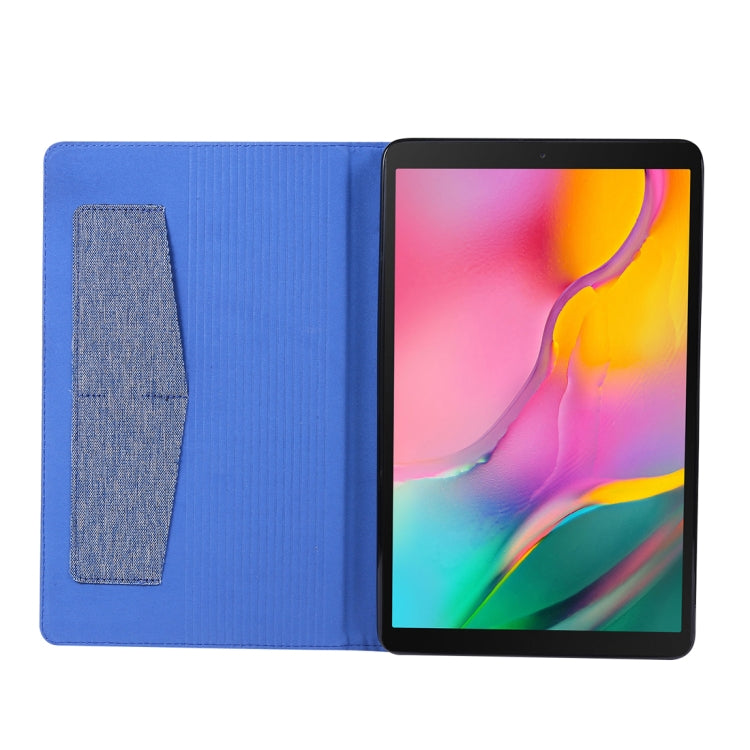 For Galaxy Tab a 10.1 (2019) T510 /T515 Cloth Teature Horizontal Flip PU Leather Case with with Holder & Card Slots