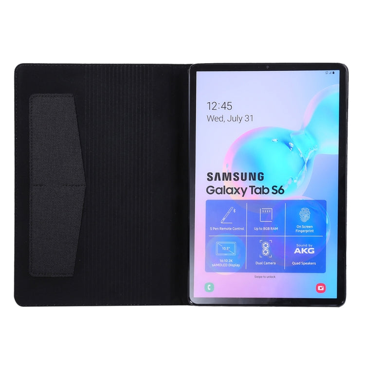For Galaxy Tab S6 / T860 / T865 Cloth Teature Horizontal Flip PU Leather Case with with Holder & Card Slots & Pen Slot