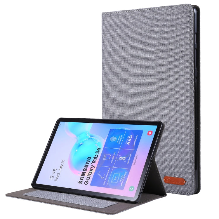 For Galaxy Tab S6 / T860 / T865 Cloth Teature Horizontal Flip PU Leather Case with with Holder & Card Slots & Pen Slot