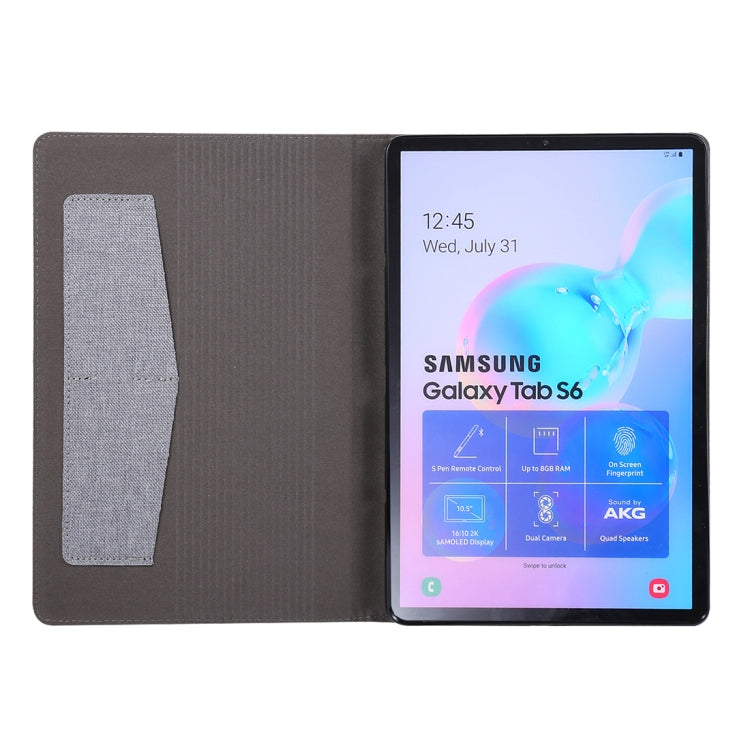 For Galaxy Tab S6 / T860 / T865 Cloth Teature Horizontal Flip PU Leather Case with with Holder & Card Slots & Pen Slot