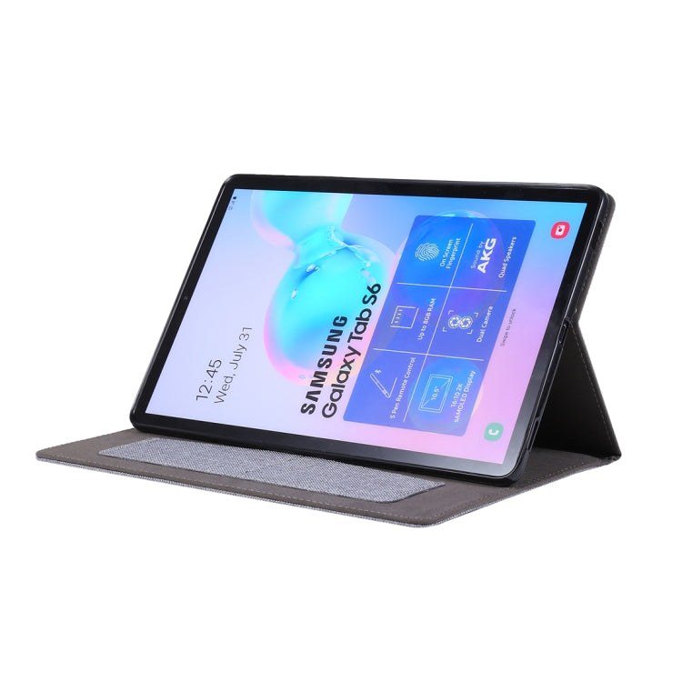For Galaxy Tab S6 / T860 / T865 Cloth Teature Horizontal Flip PU Leather Case with with Holder & Card Slots & Pen Slot