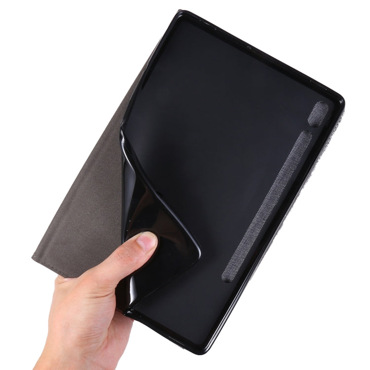 For Galaxy Tab S6 / T860 / T865 Cloth Teature Horizontal Flip PU Leather Case with with Holder & Card Slots & Pen Slot