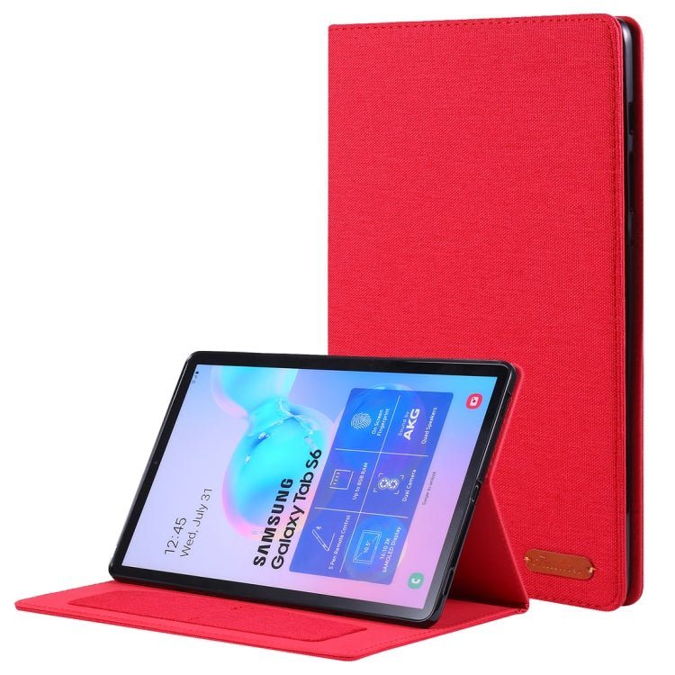 For Galaxy Tab S6 / T860 / T865 Cloth Teature Horizontal Flip PU Leather Case with with Holder & Card Slots & Pen Slot