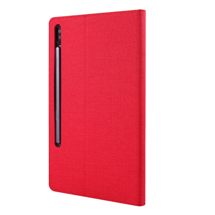 For Galaxy Tab S6 / T860 / T865 Cloth Teature Horizontal Flip PU Leather Case with with Holder & Card Slots & Pen Slot