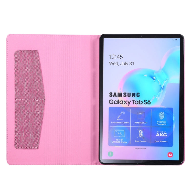 For Galaxy Tab S6 / T860 / T865 Cloth Teature Horizontal Flip PU Leather Case with with Holder & Card Slots & Pen Slot