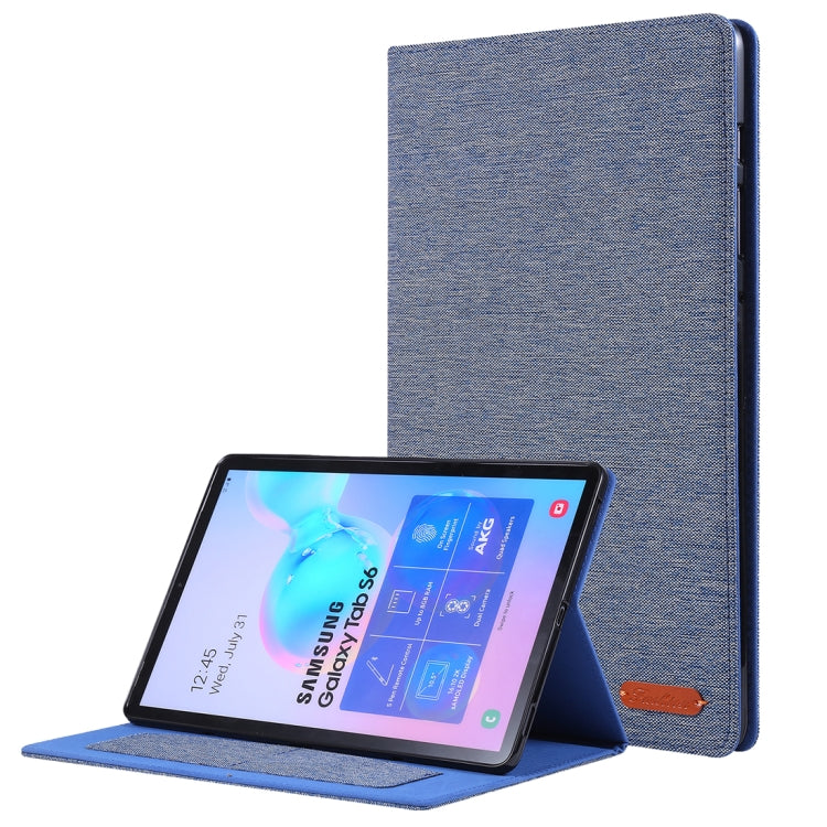 For Galaxy Tab S6 / T860 / T865 Cloth Teature Horizontal Flip PU Leather Case with with Holder & Card Slots & Pen Slot
