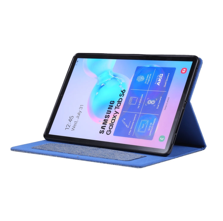 For Galaxy Tab S6 / T860 / T865 Cloth Teature Horizontal Flip PU Leather Case with with Holder & Card Slots & Pen Slot