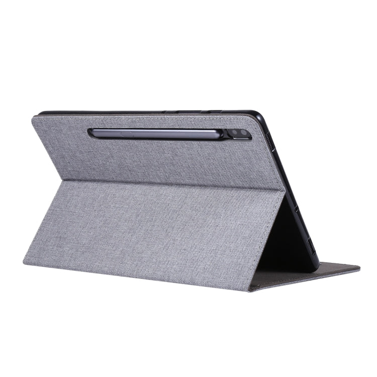 For Galaxy Tab S6 / T860 / T865 Cloth Teature Horizontal Flip PU Leather Case with with Holder & Card Slots & Pen Slot