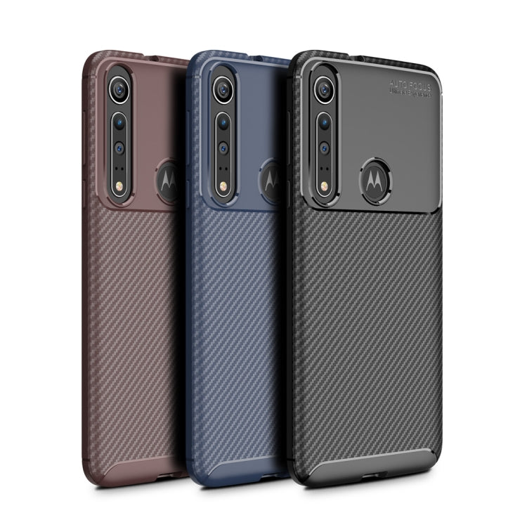 For Moto G8 Play  Beetle Series Carbon Fiber Texture Shockproof TPU Case