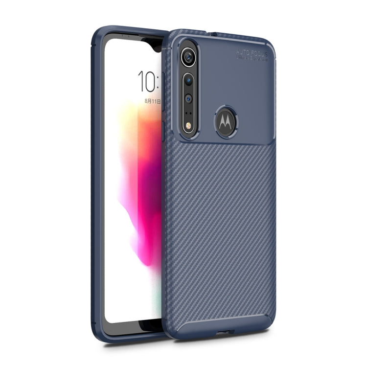 For Moto G8 Play  Beetle Series Carbon Fiber Texture Shockproof TPU Case