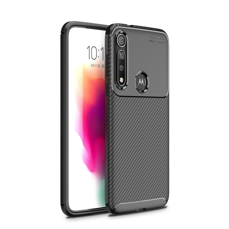 For Moto G8 Plus    Beetle Series Carbon Fiber Texture Shockproof TPU Case