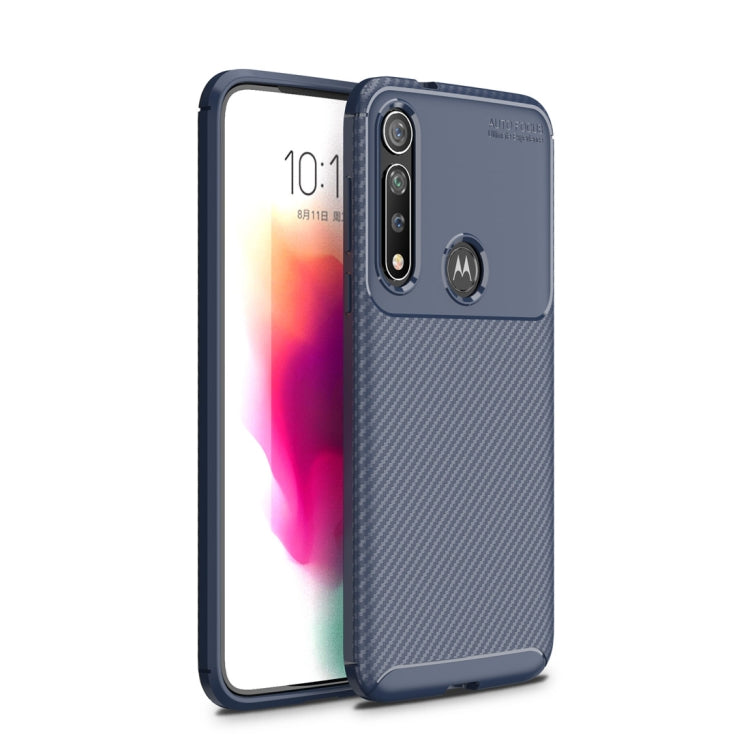 For Moto G8 Plus    Beetle Series Carbon Fiber Texture Shockproof TPU Case