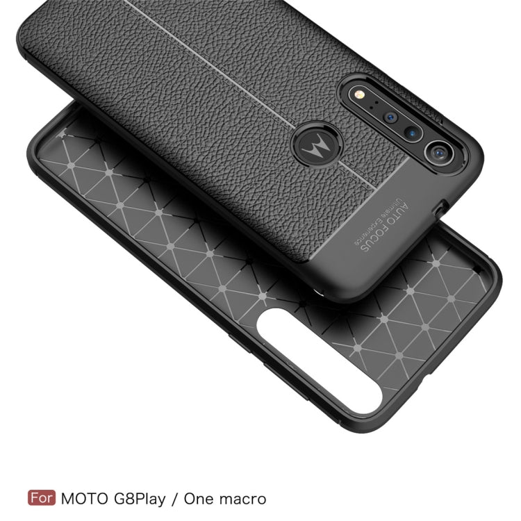 For Moto G8 Play   Litchi Texture TPU Shockproof Case(Red)