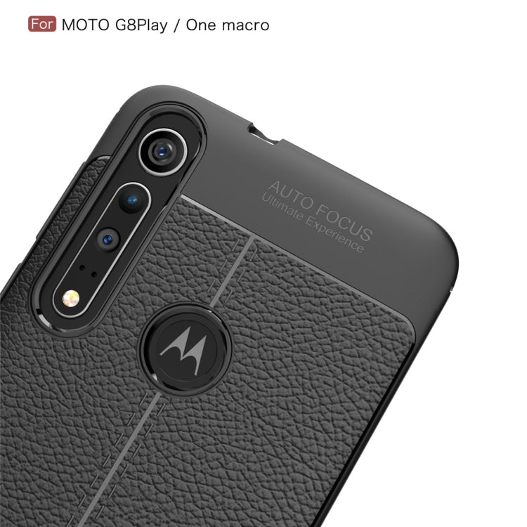 For Moto G8 Play   Litchi Texture TPU Shockproof Case(Red)