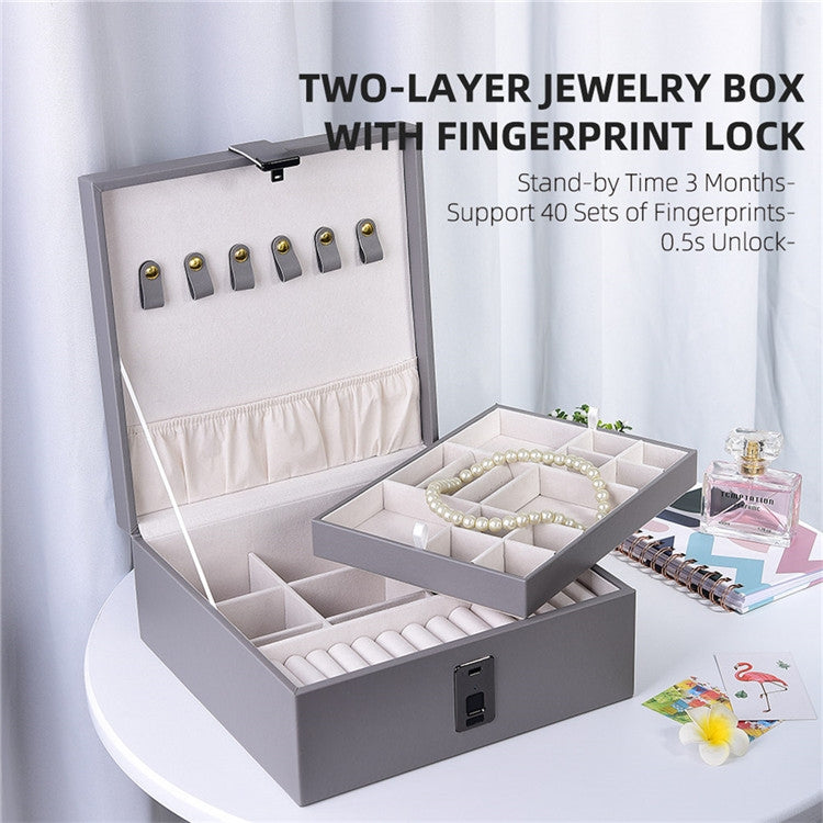 Fingerprint Lock Jewelry Box Jewelry Storage Box Jewelry Box Anti-Theft Fingerprint Jewelry Box