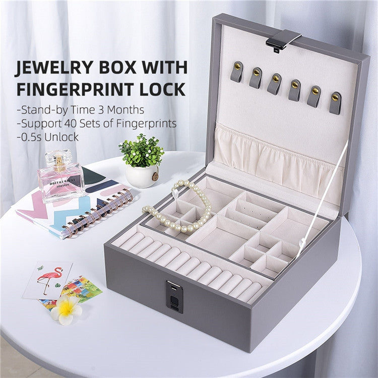 Fingerprint Lock Jewelry Box Jewelry Storage Box Jewelry Box Anti-Theft Fingerprint Jewelry Box