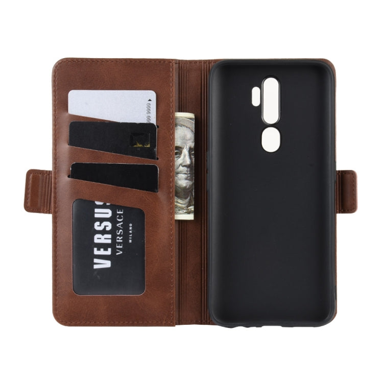 For OPPO A9 (2020) Dual-side Magnetic Buckle Horizontal Flip Leather Case with Holder & Card Slots & Wallet & Photo Frame