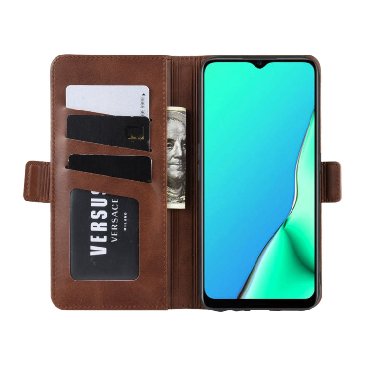 For OPPO A9 (2020) Dual-side Magnetic Buckle Horizontal Flip Leather Case with Holder & Card Slots & Wallet & Photo Frame