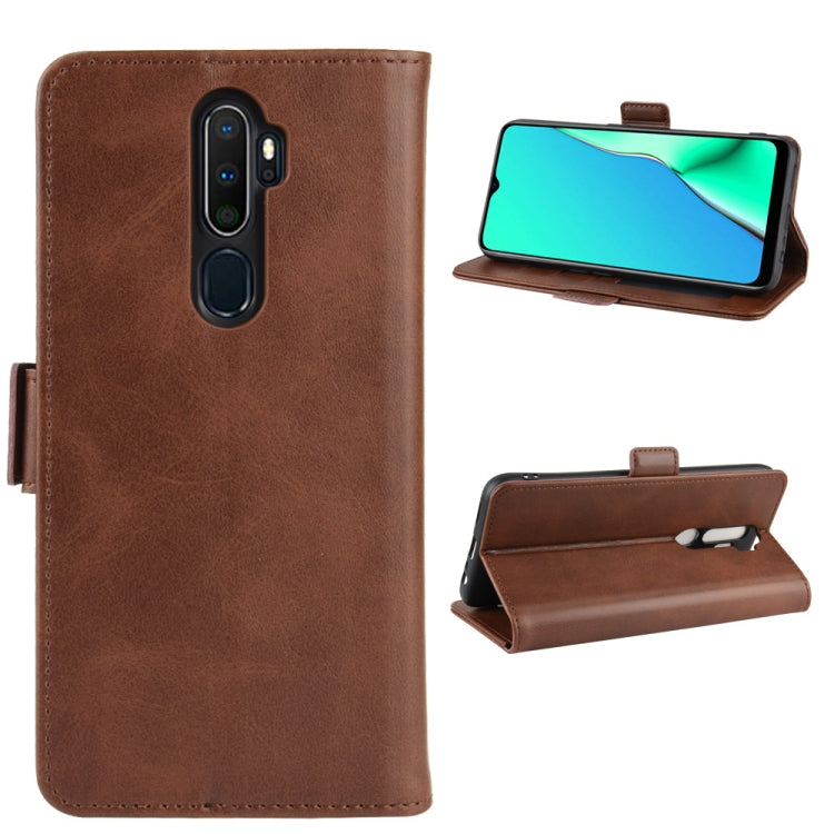 For OPPO A9 (2020) Dual-side Magnetic Buckle Horizontal Flip Leather Case with Holder & Card Slots & Wallet & Photo Frame