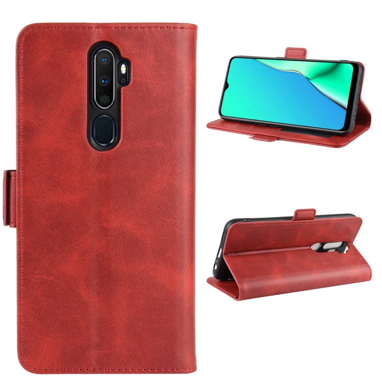 For OPPO A9 (2020) Dual-side Magnetic Buckle Horizontal Flip Leather Case with Holder & Card Slots & Wallet & Photo Frame