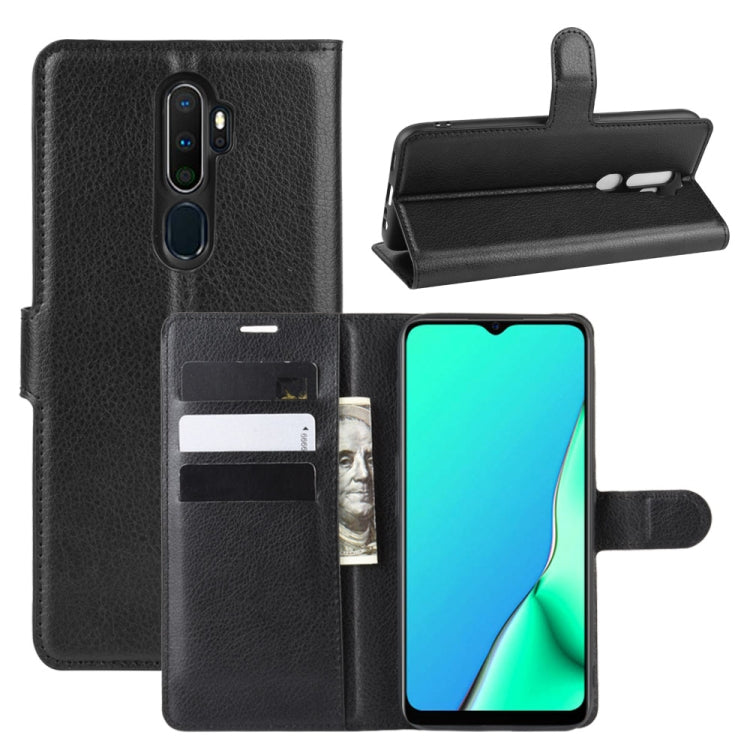 For OPPO A9 (2020) Litchi Texture Horizontal Flip Leather Case with Wallet & Holder & Card Slots
