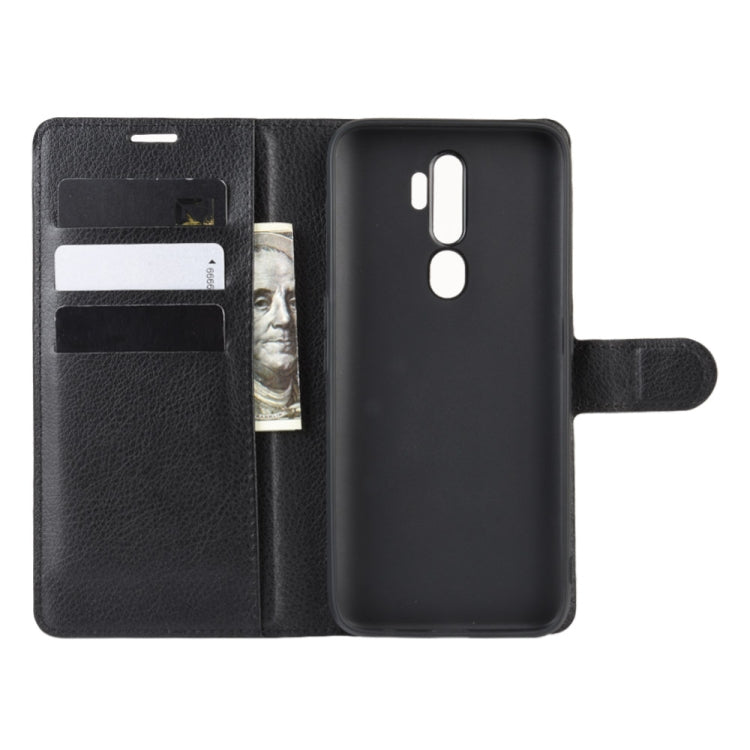For OPPO A9 (2020) Litchi Texture Horizontal Flip Leather Case with Wallet & Holder & Card Slots