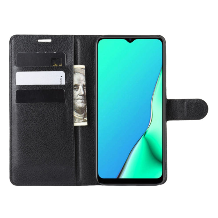 For OPPO A9 (2020) Litchi Texture Horizontal Flip Leather Case with Wallet & Holder & Card Slots