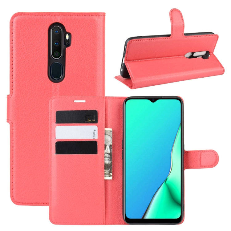 For OPPO A9 (2020) Litchi Texture Horizontal Flip Leather Case with Wallet & Holder & Card Slots