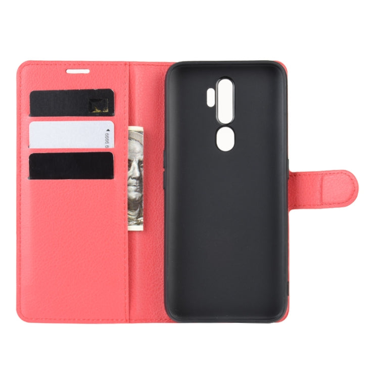 For OPPO A9 (2020) Litchi Texture Horizontal Flip Leather Case with Wallet & Holder & Card Slots
